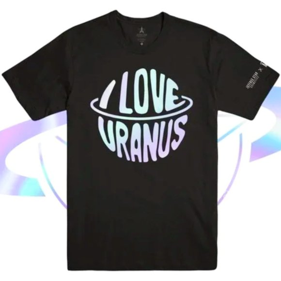 *RARE* MEN’S JEFFREE STAR x MANNY MUA TEE SHIRT SIZE LARGE I LOVE URANUS CHROME - Picture 1 of 11